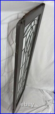 Antique Leaded WAVY Glass Cabinet Case Door Window 48x16 Art Nouveau
