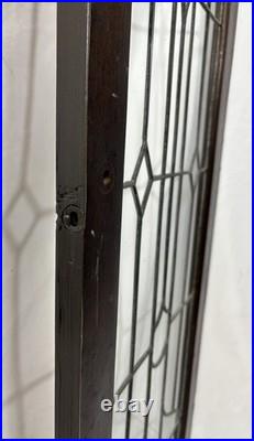 Antique Leaded WAVY Glass Cabinet Case Door Window 48x16 Art Nouveau