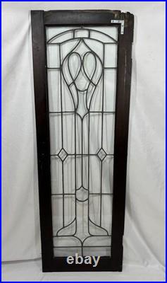 Antique Leaded WAVY Glass Cabinet Case Door Window 48x16 Art Nouveau