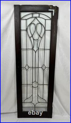 Antique Leaded WAVY Glass Cabinet Case Door Window 48x16 Art Nouveau