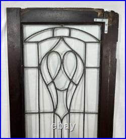 Antique Leaded WAVY Glass Cabinet Case Door Window 48x16 Art Nouveau