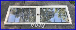 Antique Leaded WAVY Glass Window Pair Set of 2 Casement Windows 36.25x24.5