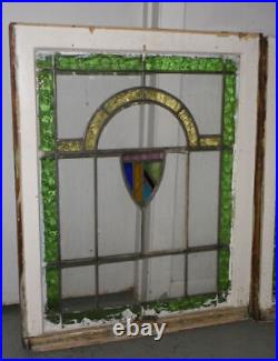 Antique Matching Arts & Crafts Style Leaded glass Windows Grouping of Three Wi