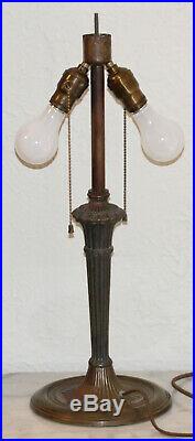 Antique Miller Lamp Co Leaded glass lamp Bradley Hubbard Handel style