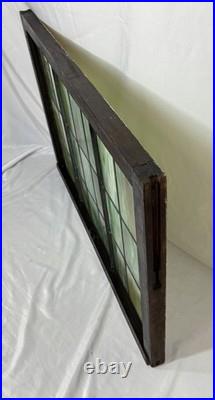 Antique Mission Arts & Crafts Leaded Green Slag & Stained Glass Window 44.5