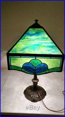 Antique Mission Arts & Crafts Stained Glass/leaded glass signed shade