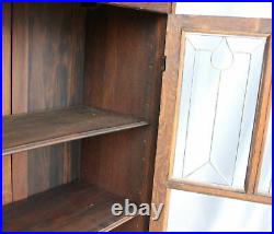 Antique Mission Oak Bookcase leaded glass windows