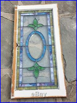 Antique Original Stained Leaded Glass Window Beveled Etched Texture Pa Coal Town