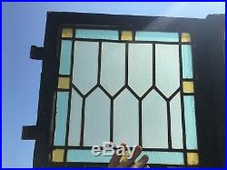 Antique Pair Casement Cabinet Doors Windows Leaded Stained Glass Old Vtg 443-18E