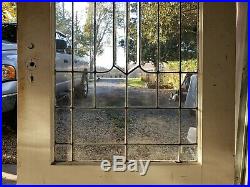 Antique Pine Door With Beveled Leaded Glass Architectural Salvage
