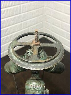 Antique Rare Unique Art glass bronze leaded lamp base Handel Tiffany Duffner