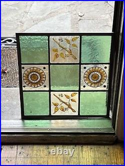 Antique Restored Fired Stained Wavy Glass Window, Bronx Ny Orphanage 1902