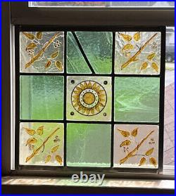 Antique Restored Fired Stained Wavy Glass Window, Bronx Ny Orphanage 1902