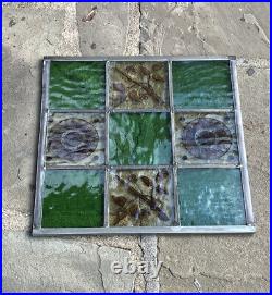 Antique Restored Fired Stained Wavy Glass Window, Bronx Ny Orphanage 1902