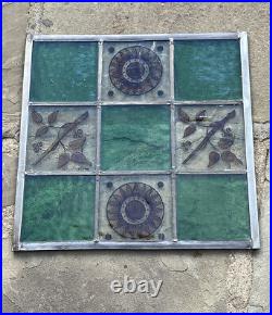 Antique Restored Fired Stained Wavy Glass Window, Bronx Ny Orphanage 1902