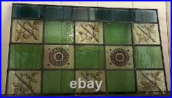Antique Restored Kiln-fired Stained Wavy Glass Window Bronx Ny Orphanage 1902