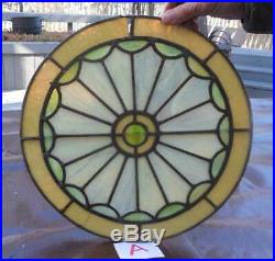 Antique Round Stained Leaded Glass Window A