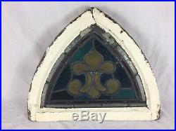 Antique Salvage Leaded Church Stain Glass Windows X 4, Ecclesiastical