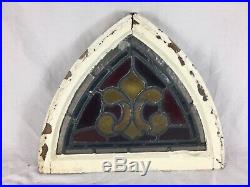 Antique Salvage Leaded Church Stain Glass Windows X 4, Ecclesiastical