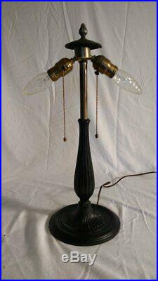Antique Signed Miller Lamp Base for leaded/stained glass shade