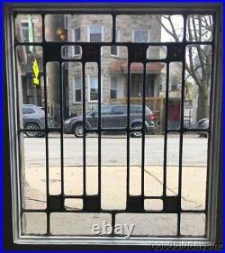 Antique Small Chicago Arts & Crafts Leaded Stained Glass Window 21 x 18