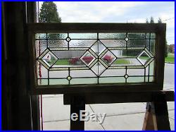 Antique Stained Beveled Glass Transom Window 2 Of 2 35 X 18 Salvage