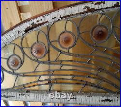 Antique Stained-Glass Arch/Peacock Window 80 x 21.5
