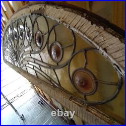 Antique Stained-Glass Arch/Peacock Window 80 x 21.5