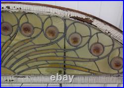 Antique Stained-Glass Arch/Peacock Window 80 x 21.5