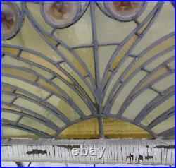 Antique Stained-Glass Arch/Peacock Window 80 x 21.5