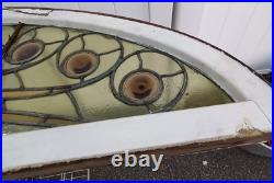 Antique Stained-Glass Arch/Peacock Window 80 x 21.5