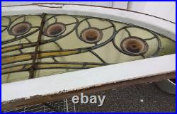 Antique Stained-Glass Arch/Peacock Window 80 x 21.5
