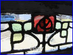 Antique Stained Glass Eyebrow Transom Window Rose 2 Of 2 76 X 10 Salvage