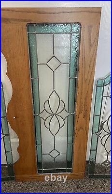 Antique Stained Glass Leaded Bevealed Matching Cabinet Window Matching Panels