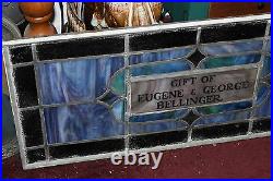 Antique Stained Glass Leaded Church Window Religious Eugene Bellinger LARGE