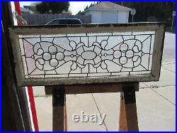 Antique Stained Glass Transom Window 14 Jewels 44 X 18 Salvage