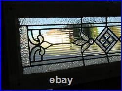 Antique Stained Glass Transom Window 2 Of 2 37.25 X 14.75 Salvage