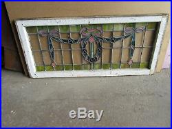 Antique Stained Glass Transom Window 44 X 20 Architectural Salvage