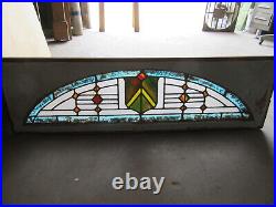 Antique Stained Glass Transom Window 54 X 16 Architectural Salvage