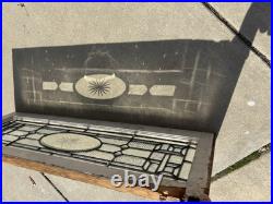 Antique Stained Glass Transom Window Beveled Etched 44.25 X 14.75 Salvage Antique Stained Glass Transom Window Beveled Etched 44.25 X 14.75 Salvage