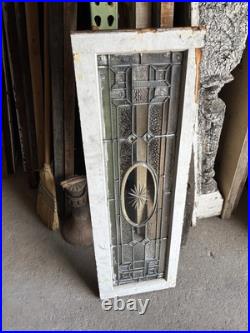Antique Stained Glass Transom Window Beveled Etched 44.25 X 14.75 Salvage Antique Stained Glass Transom Window Beveled Etched 44.25 X 14.75 Salvage