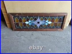 Antique Stained Glass Transom Window Colorful 44 X 16 Architectural Salvage