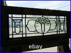 Antique Stained Glass Transom Window Full Beveled 32 X 14 Salvage