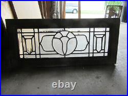 Antique Stained Glass Transom Window Full Beveled 32 X 14 Salvage