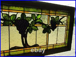 Antique Stained Glass Transom Window Grapevines 53 X 24 Salvage