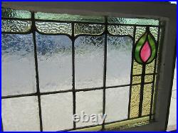 Antique Stained Glass Transom Window Tulips 1 Of 2 31.5 X 20 Salvage