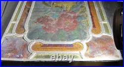 Antique Stained Glass Victorian Art Nouveau Leaded Kiln Fired Painted Window