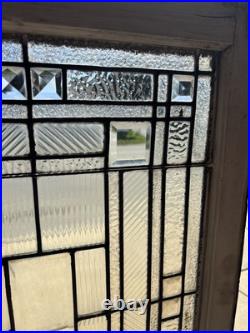 Antique Stained Glass Window 12 Jewels With Bevels 24.25 X 33.5 Salvage