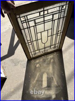 Antique Stained Glass Window 12 Jewels With Bevels 24.25 X 33.5 Salvage