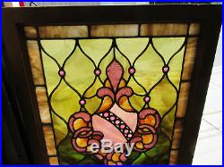 Antique Stained Glass Window 19 Jewel 21 X 31 1 Of 3 Architectural Salvage